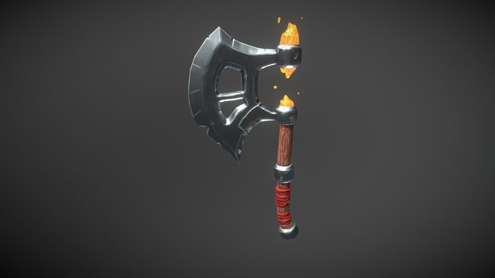 Crystal Axe 3D Model