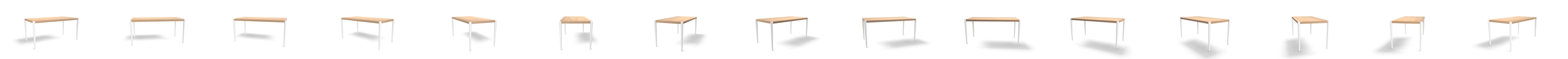 Joseph Dining Table, Oak and White 3D Model