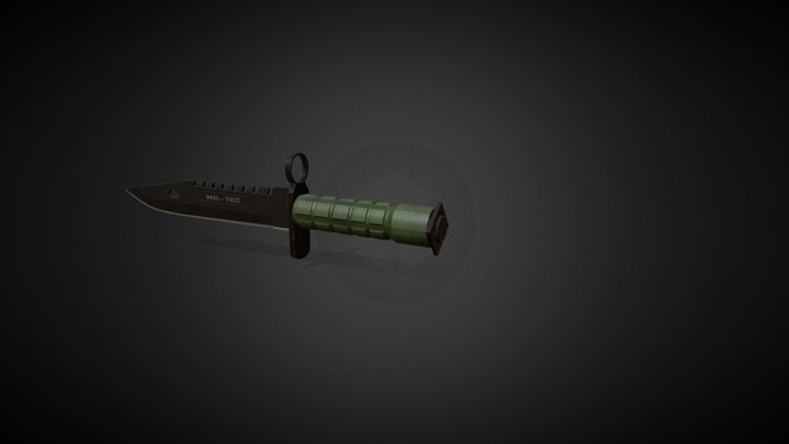 Military combat knife 3D Model