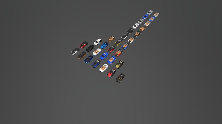 Bugatti Veyron 16.4 Low Poly +All Version 3D Model