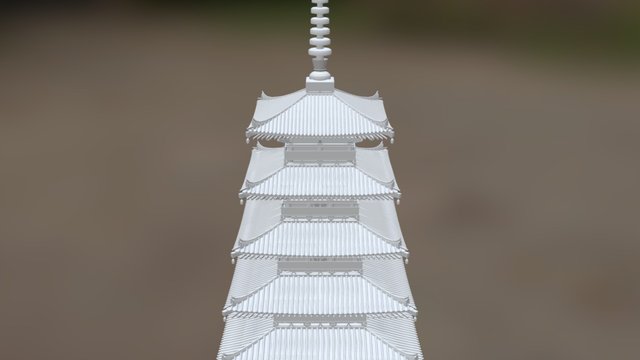 Japanese shrine tower 3D Model