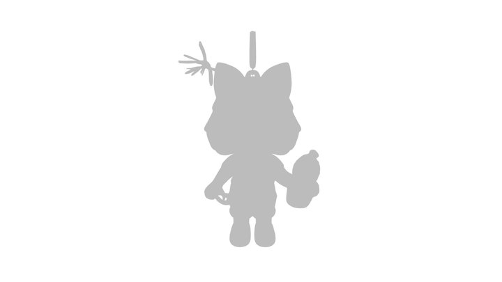 Cute figurine with cactus and fox ears 3D Model