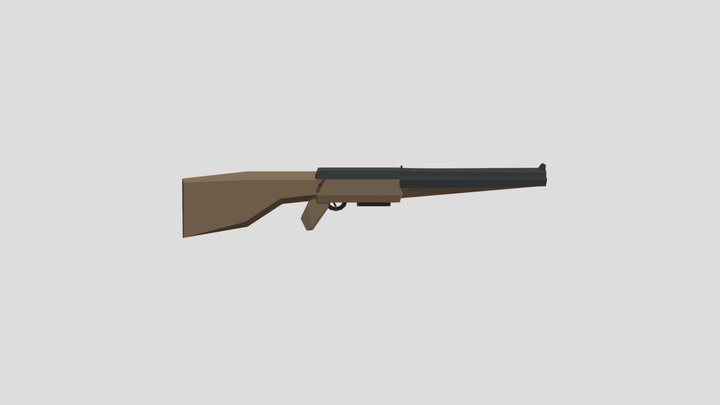 Low Poly Gun test 3D Model