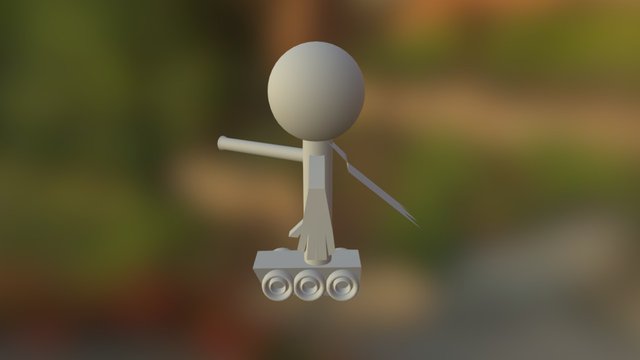 Tank Man 3D Model