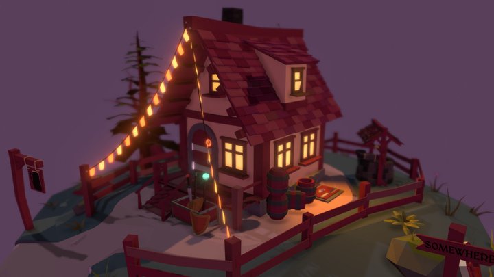 The Frowzy Frog Tavern 3D Model