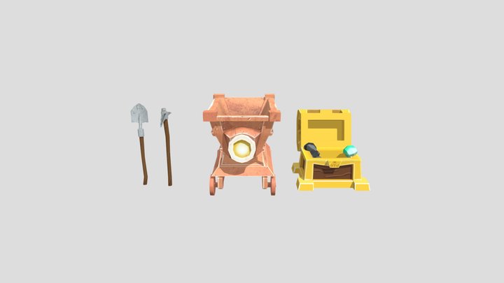 3 Mining Items 3D Model