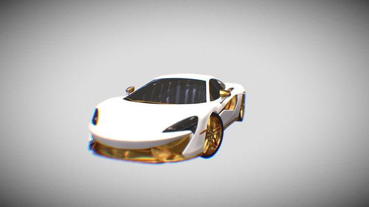McLaren White with Gold (Free) 3D Model