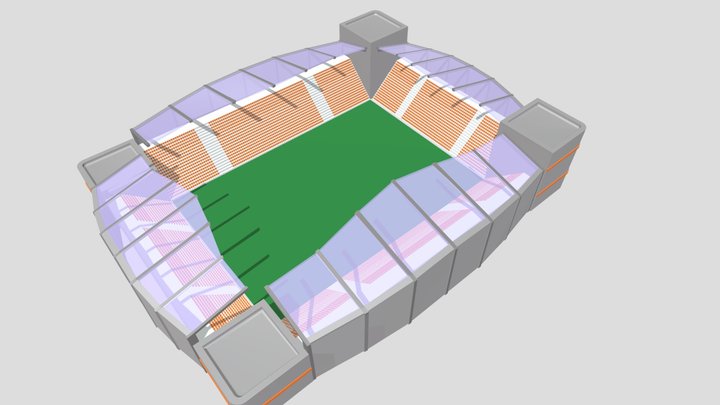 Low Poly Stadium 3D Model