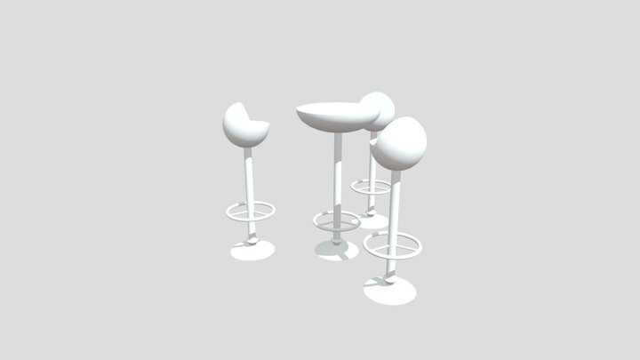3d 桌椅 3D Model