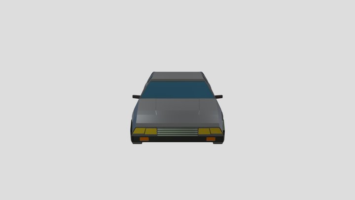 DMC Delorean Low-Poly 3D Model