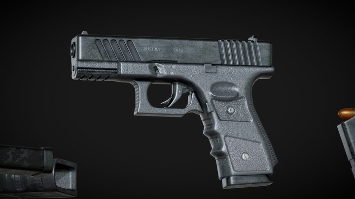 G19 Pistol, Game Ready, Free version 3D Model