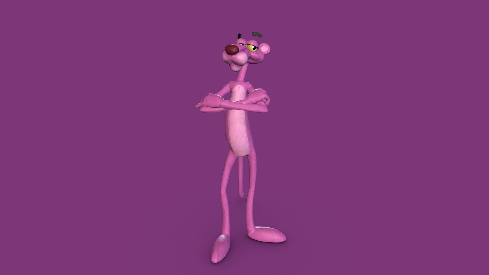 Pink Panther-Cartoon Art 2D.stl - 3D model by Coruja 3D on Thangs