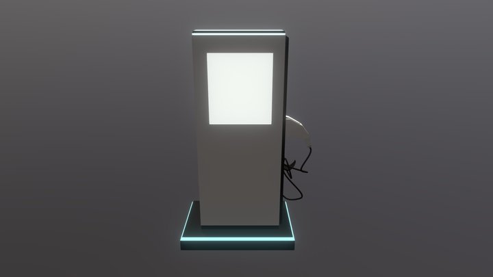 Simple Low Poly EV Charging Station 3D Model