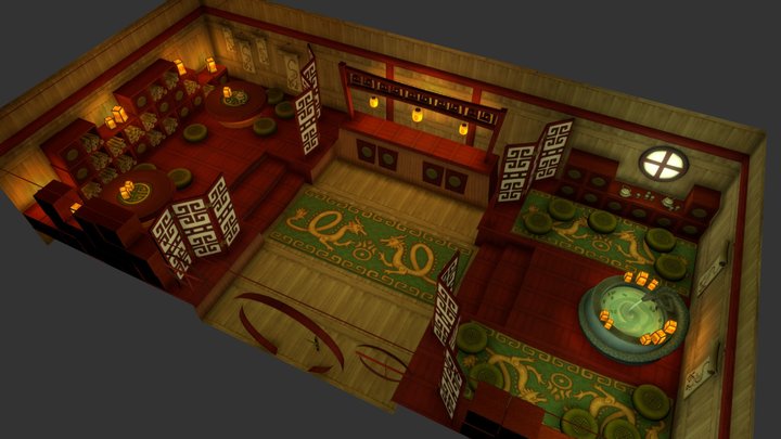 TeaScroll Clubhouse Scene 3D Model