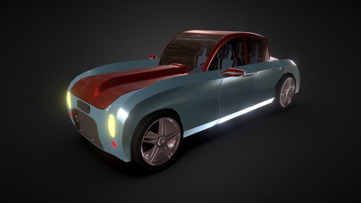 Retro Car 3D Model