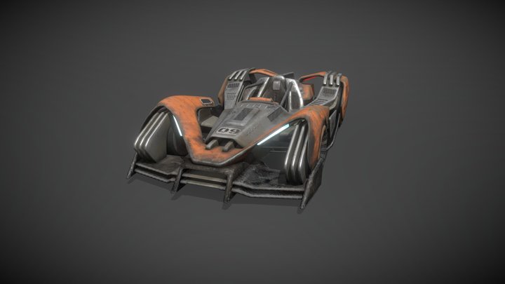 post apocalyptic racing car 3D Model