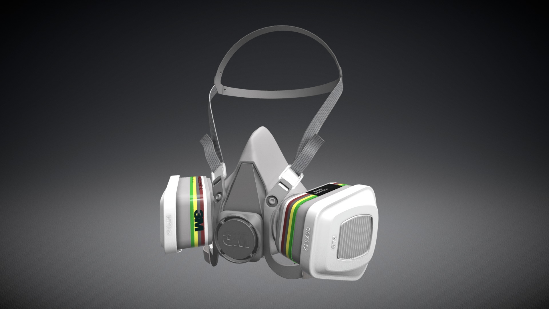 3D model Protective half mask. - This is a 3D model of the Protective half mask.. The 3D model is about a pair of headphones.