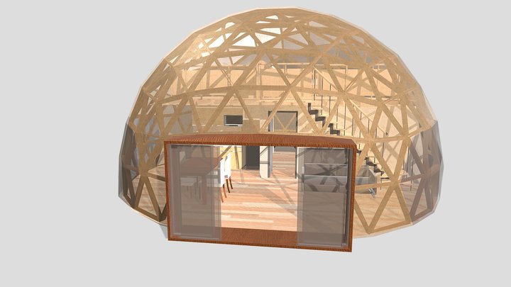Domo Madera F5 Puerta Final 3D Model