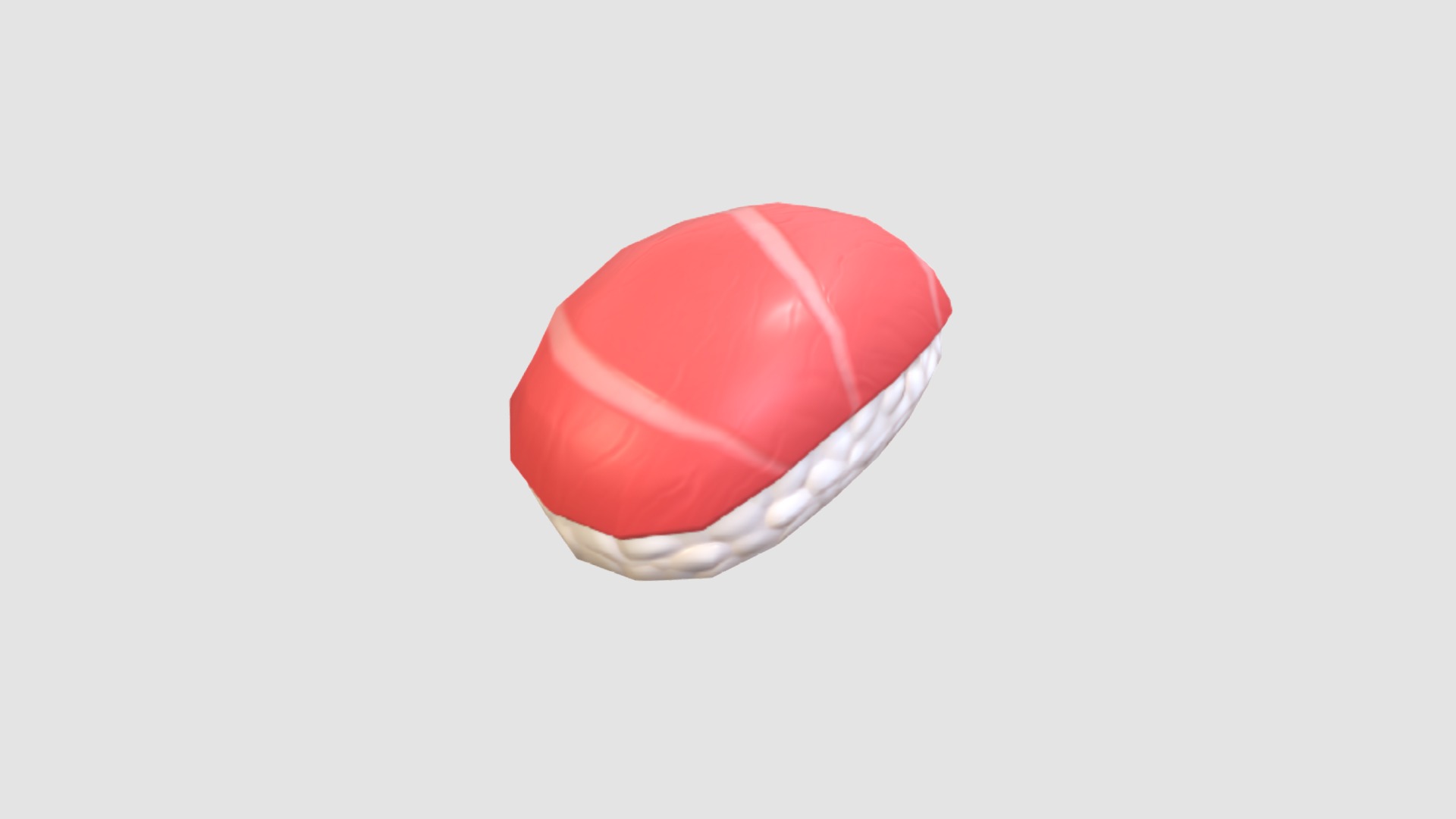 3D model Sushi - This is a 3D model of the Sushi. The 3D model is about a red and white ice cream cone.