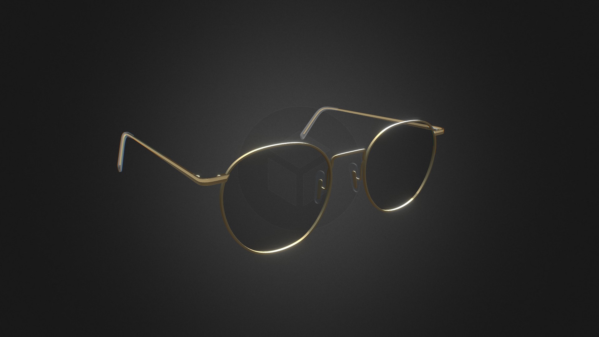 3D model Neil Satin Gold Sunglass - This is a 3D model of the Neil Satin Gold Sunglass. The 3D model is about a pair of glasses.
