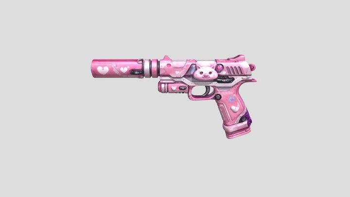 Pink Heart Blaster 3D Model