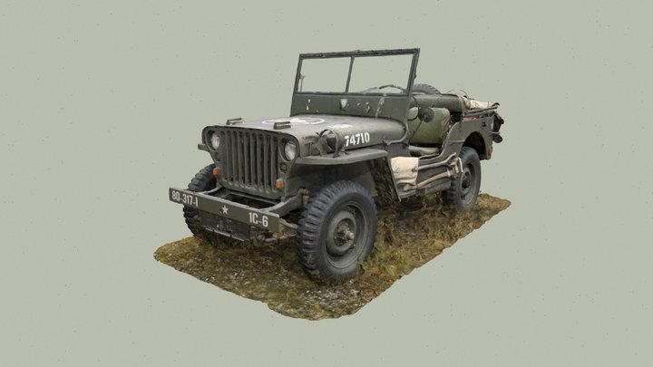 Old US-army Jeep 3D Model