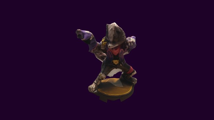 Amiibo Wolf Low Poly 3D Model
