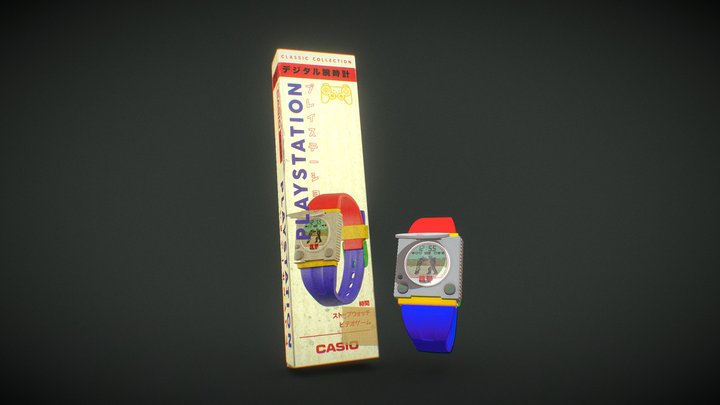 Playstation retro wrist watch 3D Model