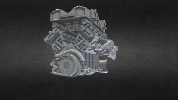(FREE) V12 - 12 Cylinder V-Engine 3D Model