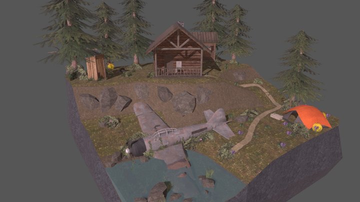 DAE Diorama - Forest Loner 3D Model