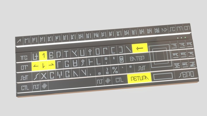 Runic Keyboard 3D Model