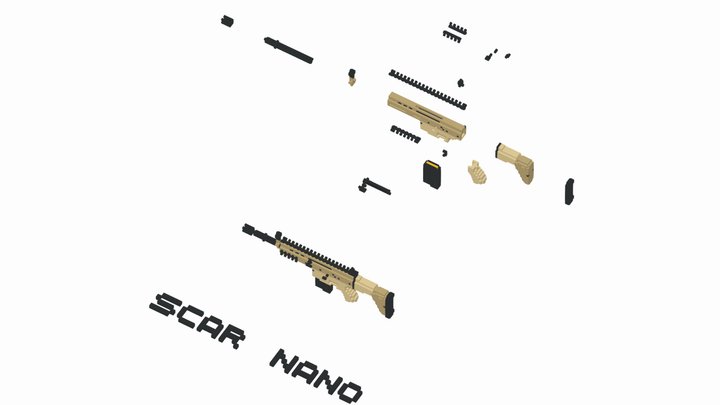 SCAR-H Nano Showcase (Voxels) 3D Model