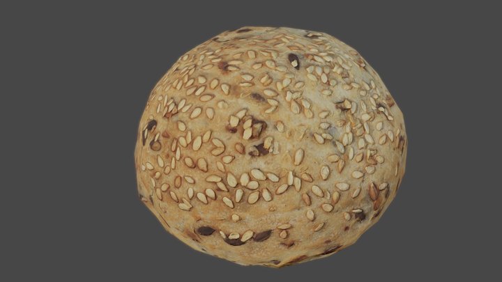 Bread Bun 01 - Low Poly - Photogrammetry 3D Model
