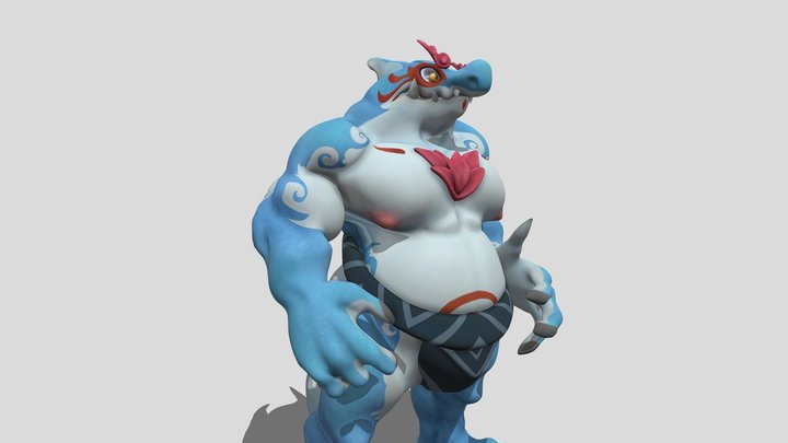 Yokai Shark Wrestler 3D Model