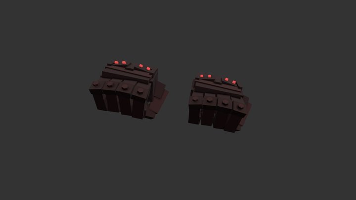 Red Power Fists 3D Model