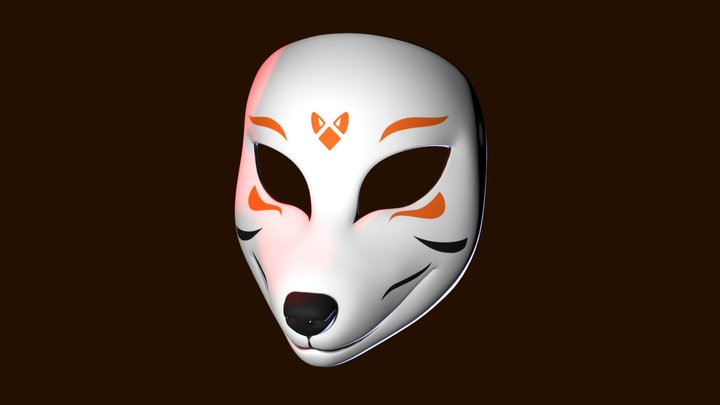 Kitsune fox mask 3D Model