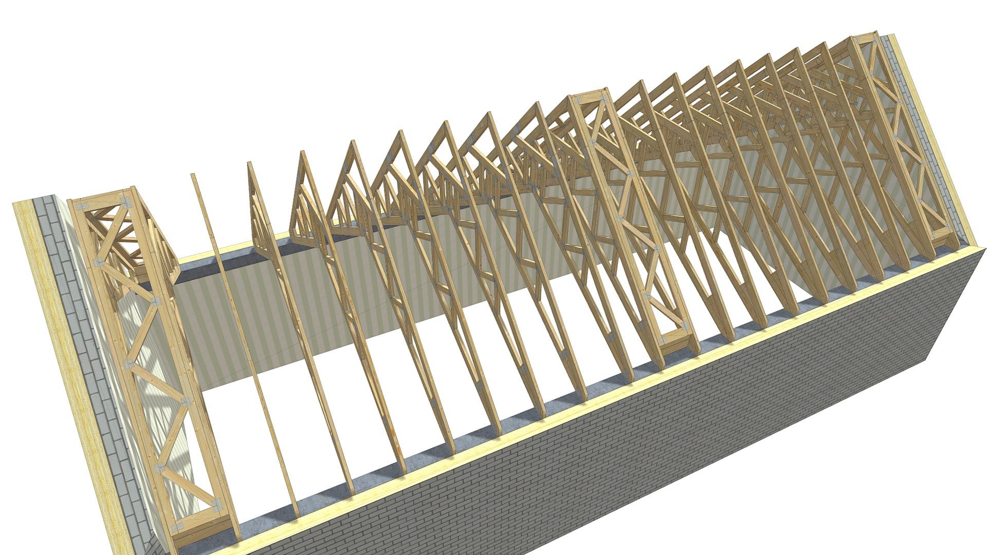 Wiązary Nożycowe - Engineering Roof Structure - 3d Model By Kd - Invest 