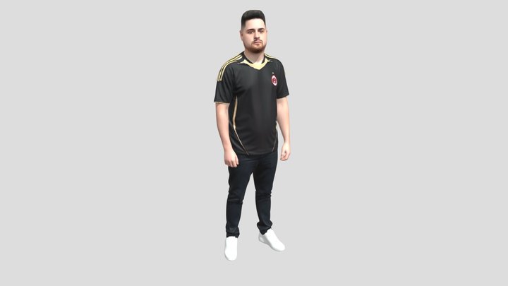 Black And Gold Soccer Jersey Portrait – Modello 3D gratuito STL