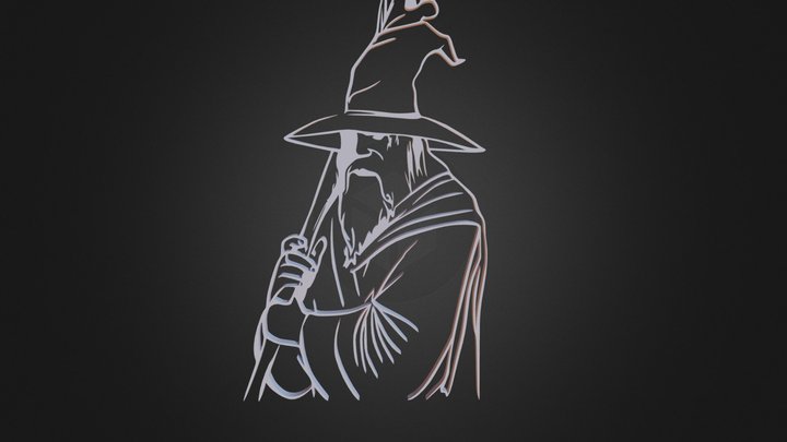 Gandalf Scribble. 3D Model