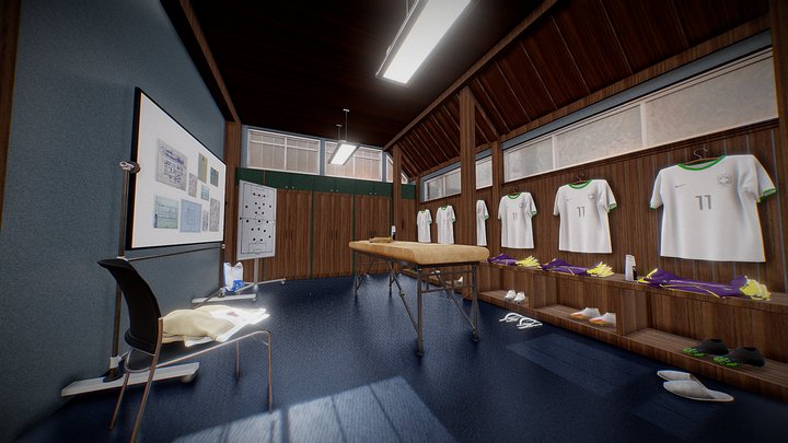 Football Locker Room 3D Model