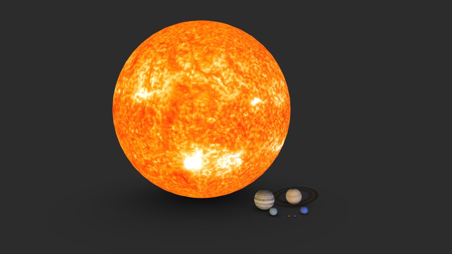 3D model Solar System planets & Sun sizes - This is a 3D model of the Solar System planets & Sun sizes. The 3D model is about a planet and a coin.