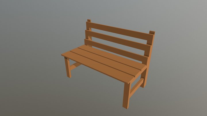 Low Poly Bench 3D Model