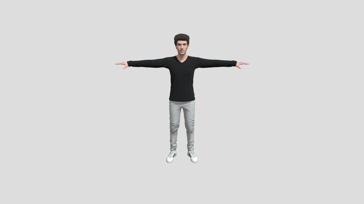 Casual Male 3D Character – T-Pose 3D Model