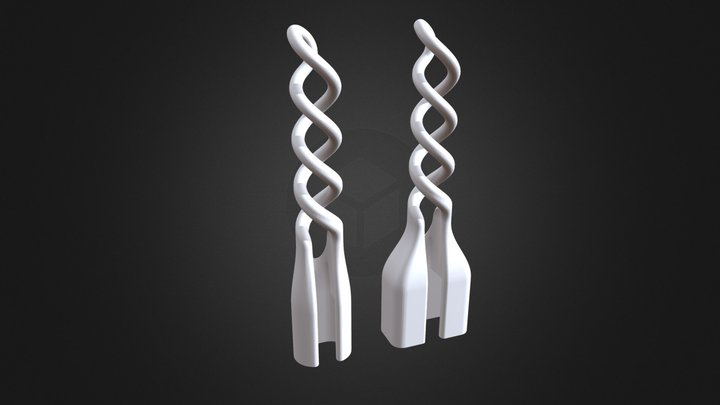 Apple cable protectors with double spiral 3D Model