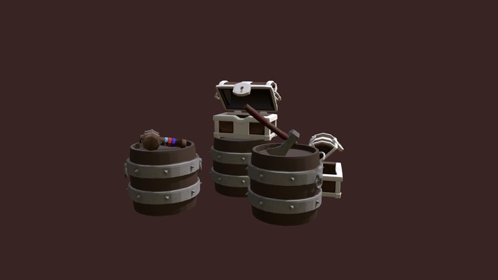 BARRIL Y OTROS 3D Model