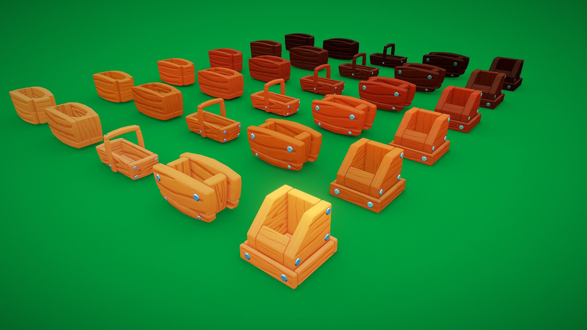 Pack of Cartoon Wooden Crates - Buy Royalty Free 3D model by Rafael ...