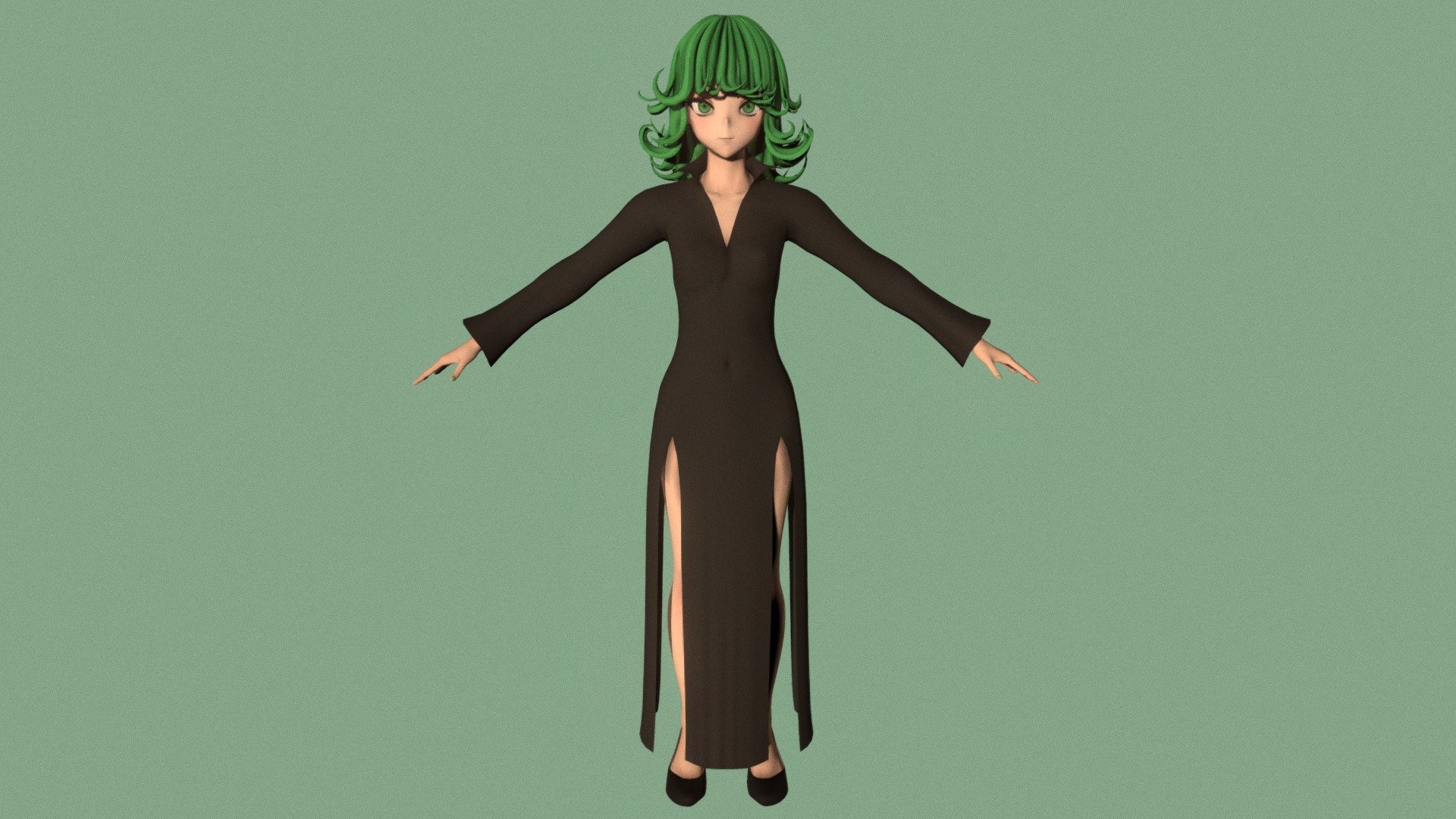 T Pose Rigged Model Of Tatsumaki Buy Royalty Free 3d Model By 3d
