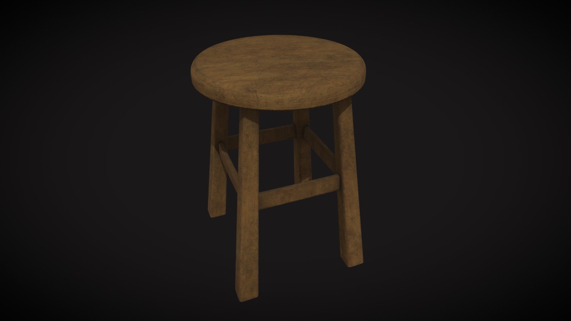 Wooden Stool - Buy Royalty Free 3D model by hema19 [e36b758 ...