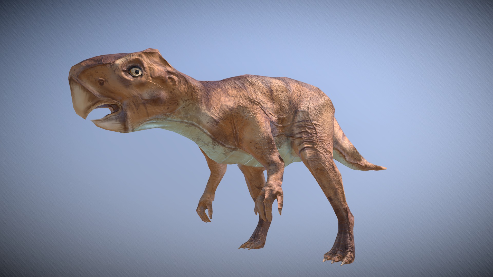 3D model Thai Dinosaur Psittacosaurus - This is a 3D model of the Thai Dinosaur Psittacosaurus. The 3D model is about a dinosaur with a blue background.