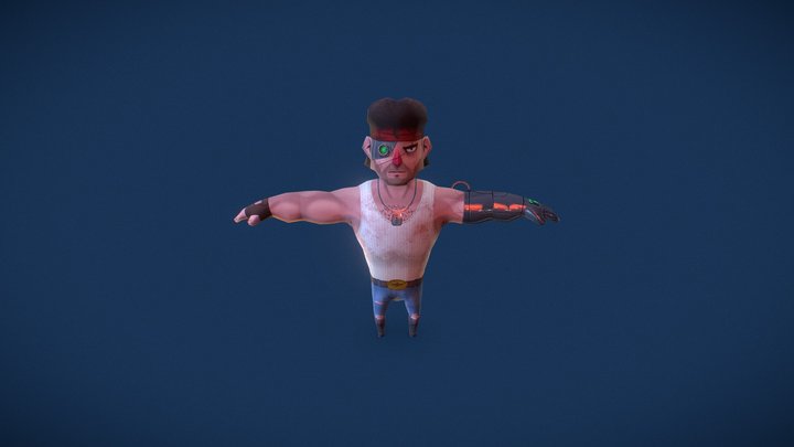 Typical American Action Hero - Hand Painted 3D Model